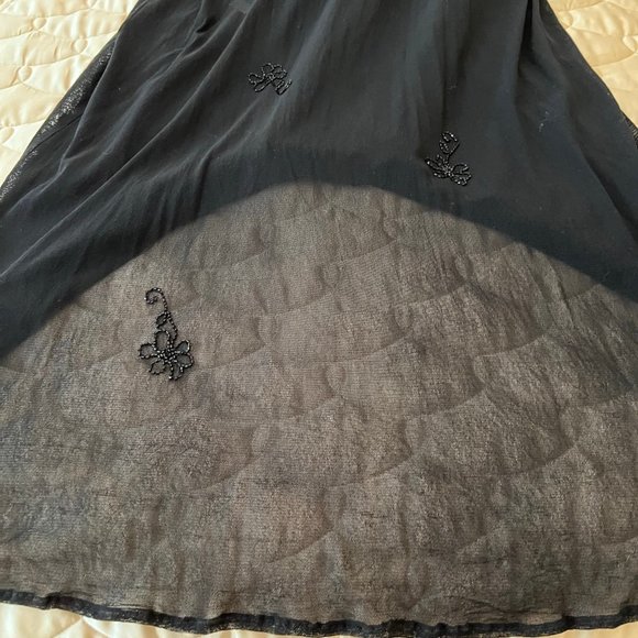 Laundry Mesh Beaded Halter Gown, Size M - Picture 9 of 11